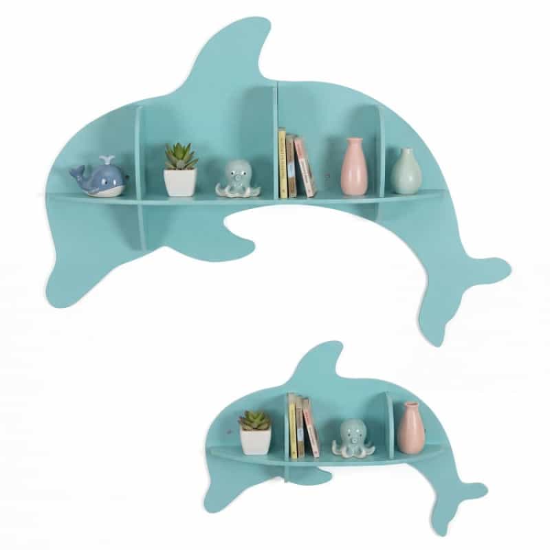 Floating Dolphin Shelves Wall Mounted Storage Display Rack
