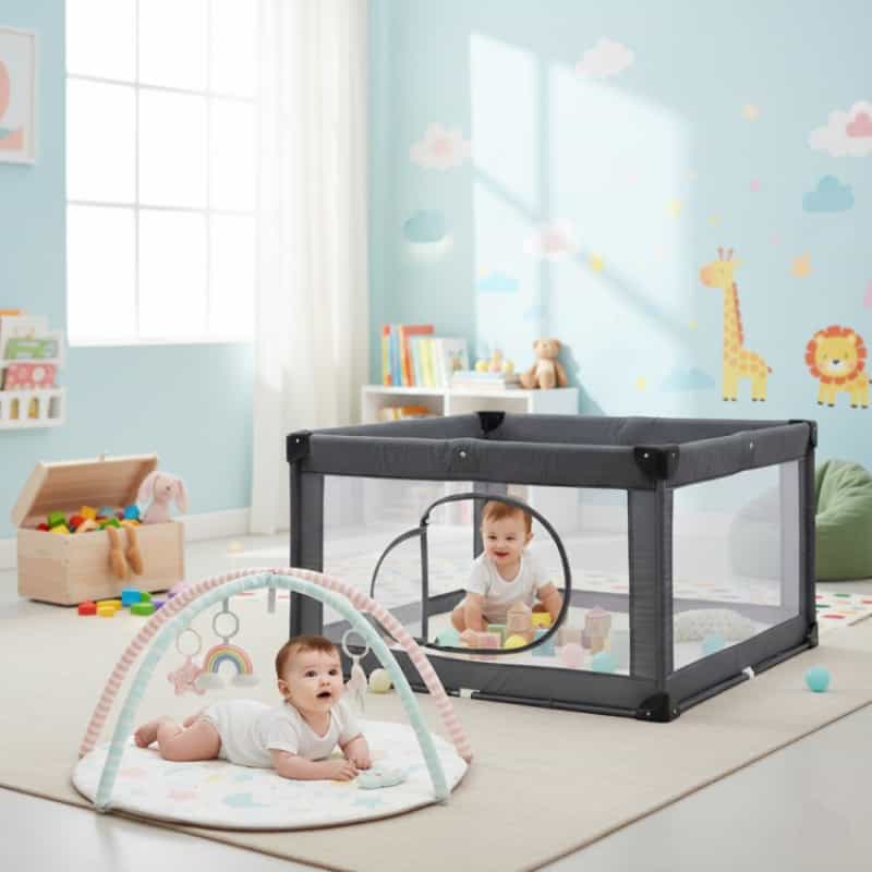 Baby Play Gym And Large Playpen Set
