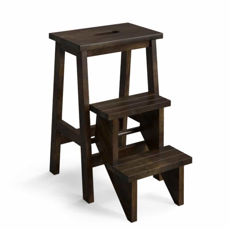 3-In-1 Rubber Wood Step Stool With Convenient Handle