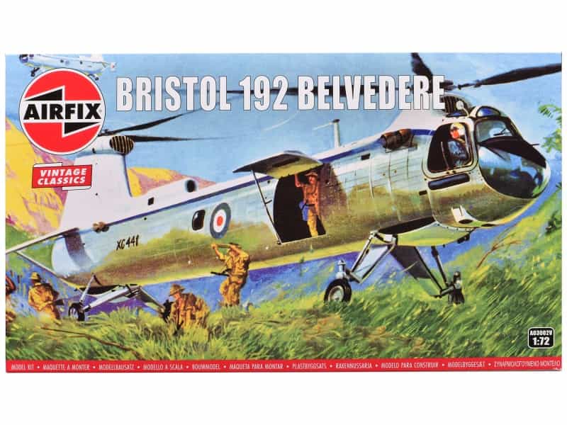 Level 2 Model Kit Bristol 192 Belvedere Helicopter With 2 Scheme Options 1/72 Plastic Model Kit By Airfix
