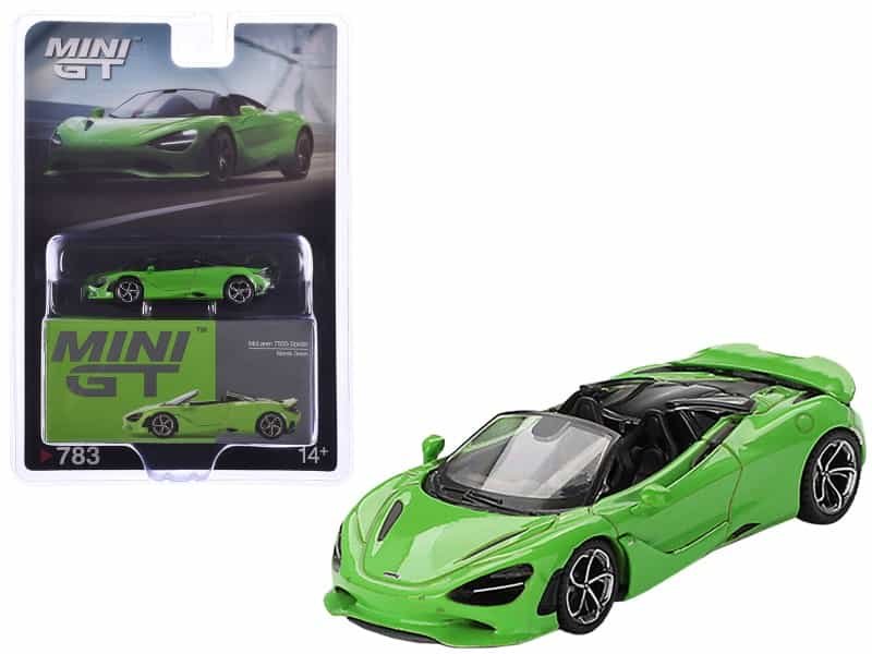 Mclaren 750S Spider Mantis Green Limited Edition 1/64 Diecast Model Car By Mini Gt