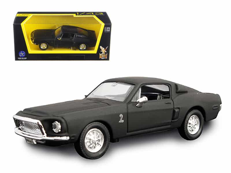 1968 Ford Mustang Shelby Gt500 Kr Matt Black 1/43 Diecast Model Car By Road Signature