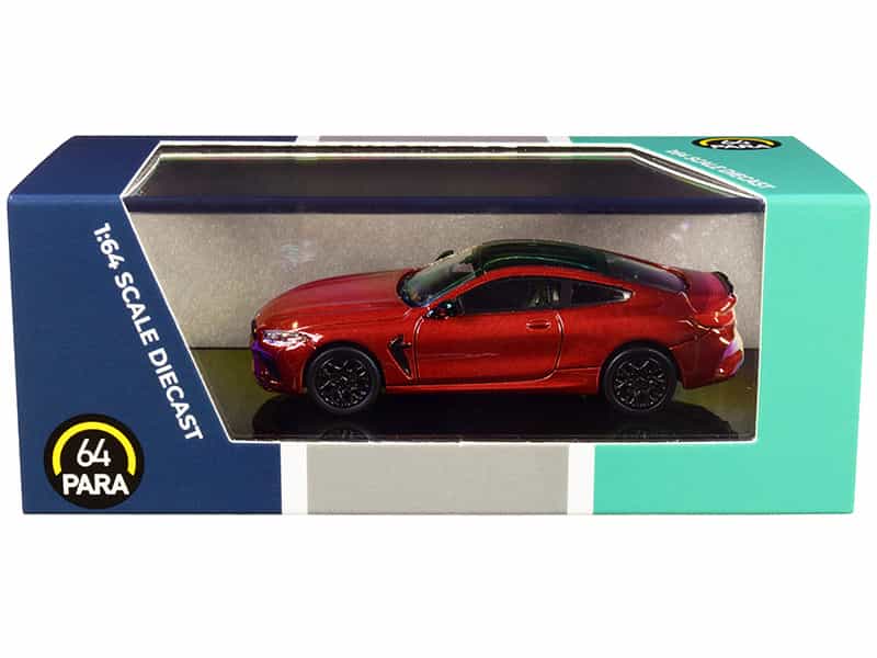 Bmw M8 Coupe Motegi Red Metallic With Black Top 1/64 Diecast Model Car By Paragon