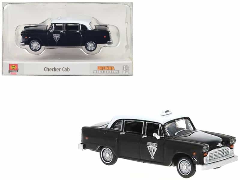 1974 Checker Cab Black And White "Winnipeg" 1/87 (Ho) Scale Model Car By Brekina