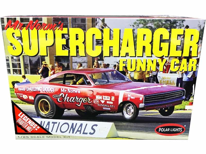 Skill 2 Model Kit 1969 Dodge Charger Funny Car "Mr. Norm's Supercharger" "Legends Of The Quarter Mile" 1/25 Scale Model By Polar Lights