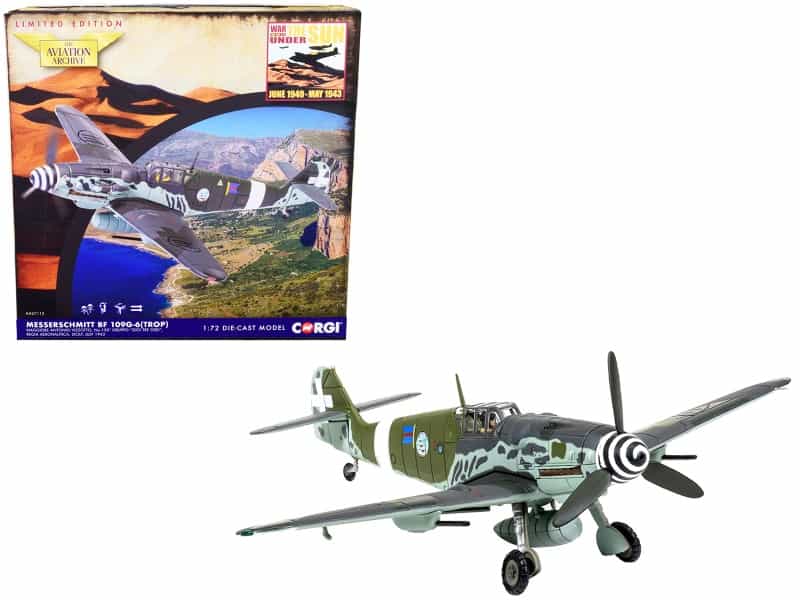 Messerschmitt Me109g-6 (Trop) Fighter Aircraft "Maggiore Antonio Vizzotto 150 Gruppo Gigi Tre Osei Regia Aeronautica Sicily" (July 1943) "The Aviation Archive" Series 1/72 Diecast Model By Corgi