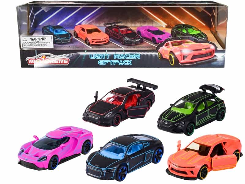 Light Racer Giftpack (2023) 5 Piece Set 1/64 Diecast Model Cars By Majorette