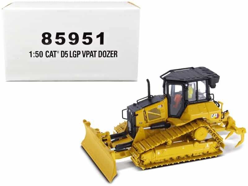 Cat Caterpillar D5 Lgp Vpat Track Type Tractor Dozer Yellow With Operator "High Line" Series 1/50 Diecast Model By Diecast Masters