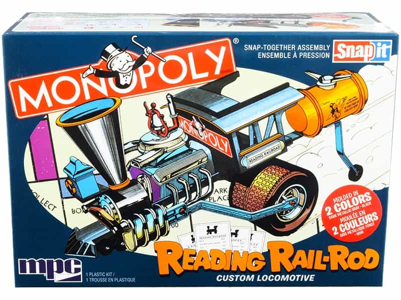 Skill 1 Snap Model Kit Reading Rail Rod Custom Locomotive "Monopoly" 1/25 Scale Model By Mpc