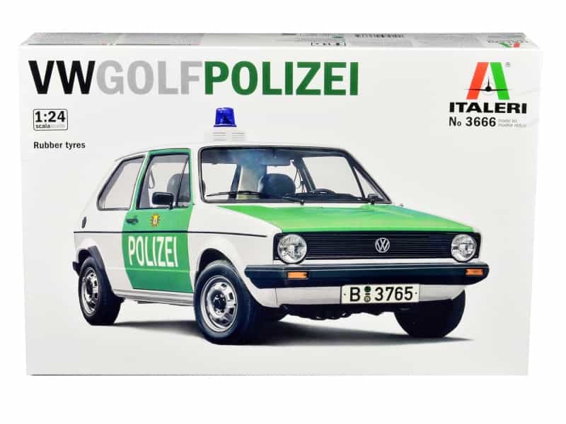 Skill 3 Model Kit 1978 Volkswagen Golf "Berlin Polizei (Police) Department" 1/24 Scale Model By Italeri