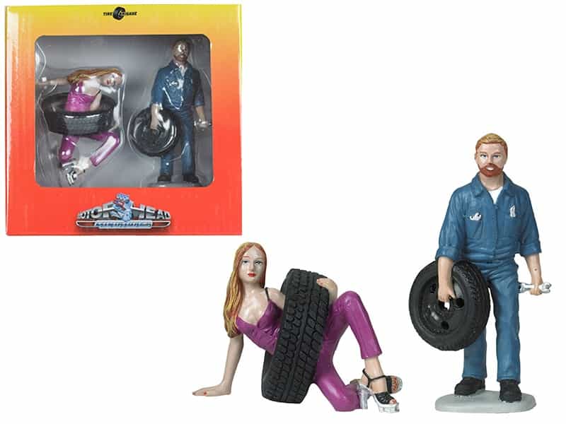 Val And Gary Tire Brigade 2 Piece Figurine Set 1/18 By Motorhead Miniatures