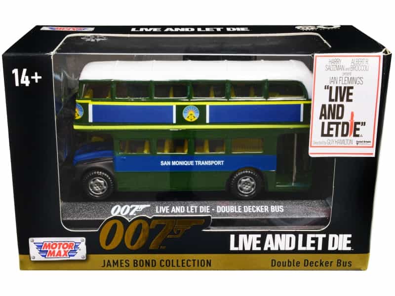 Double Decker Bus "San Monique Transport" James Bond 007 "Live And Let Die" (1973) Movie "James Bond Collection" Series Diecast Model Car By Motormax
