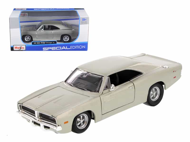 1969 Dodge Charger R/T Hemi Silver 1/25 Diecast Car Model By Maisto