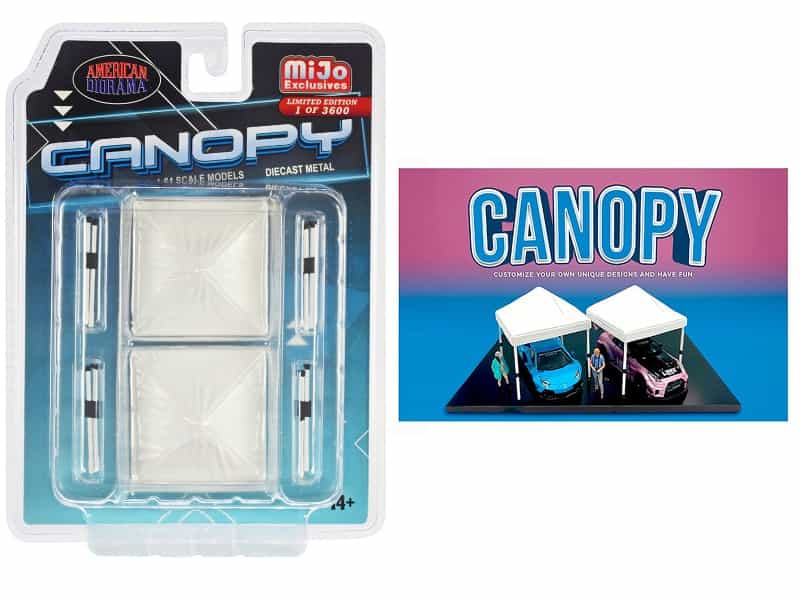 Canopy 2 Piece Set White Limited Edition To 3600 Pieces Worldwide 1/64 Scale Models By American Diorama