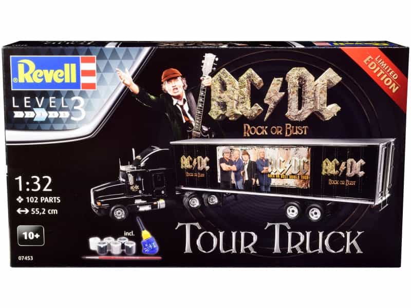 Level 3 Model Kit Kenworth Tour Truck "Ac/Dc Rock Or Bust" 1/32 Scale Model By Revell