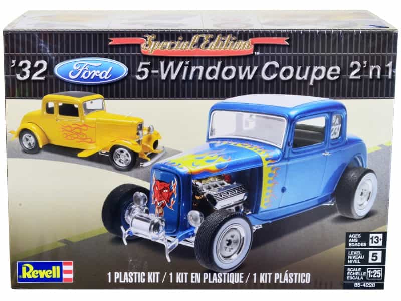 Level 5 Model Kit 1932 Ford 5-Window Coupe 2-In-1 Kit 1/25 Scale Model By Revell