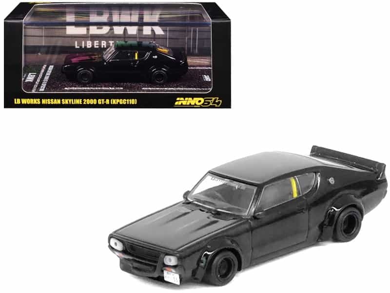 Nissan Skyline 2000 Gt-R (Kpgc110) Rhd (Right Hand Drive) "Lb-Works" Black 1/64 Diecast Model Car By Inno Models