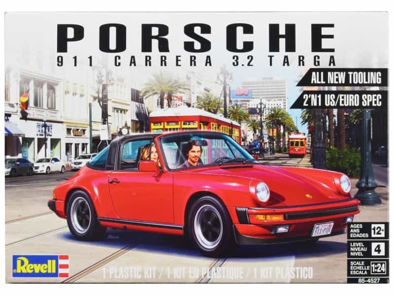 Level 4 Model Kit Porsche 911 Carrera 3.2 Targa 2-In-1 Kit 1/24 Scale Model By Revell