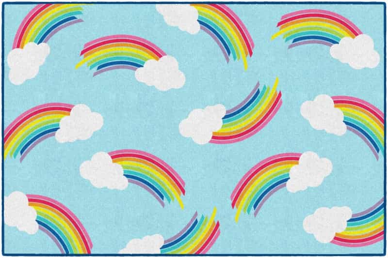 Hello Sunshine Whimiscal Rainbows 5' X 7'6"