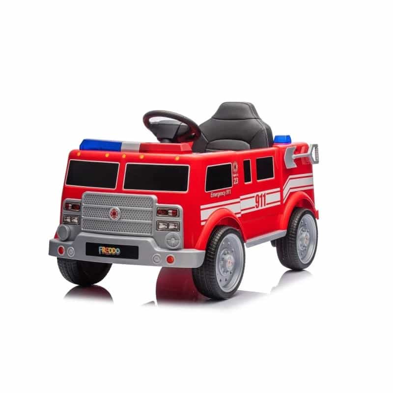12V Freddo Fire Truck 1 Seater Ride On - Red