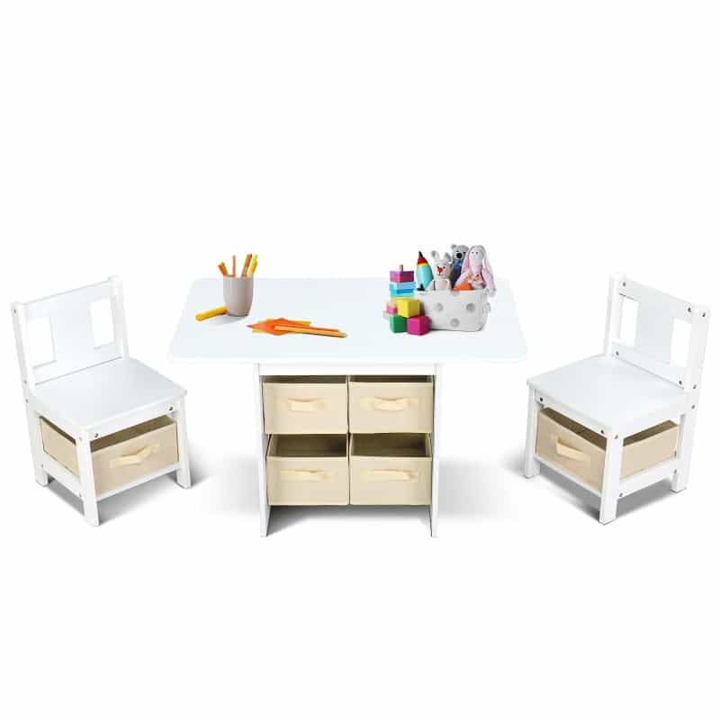 Joymor Kids Table And Chairs Set With Removable Storage Drawers