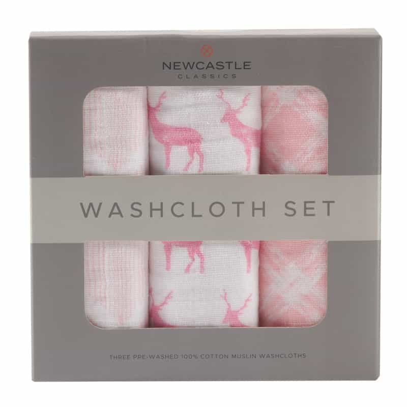 Pop Of Pink Wash Cloth Set 3Pk