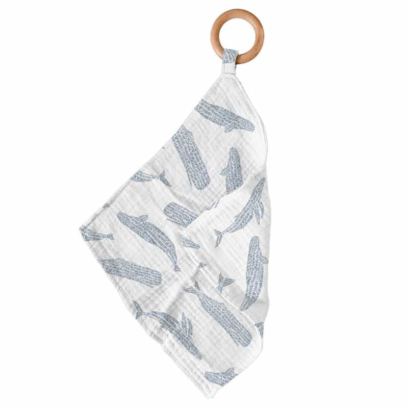 Blue Shadow Whales Bamboo Newcastle Teether