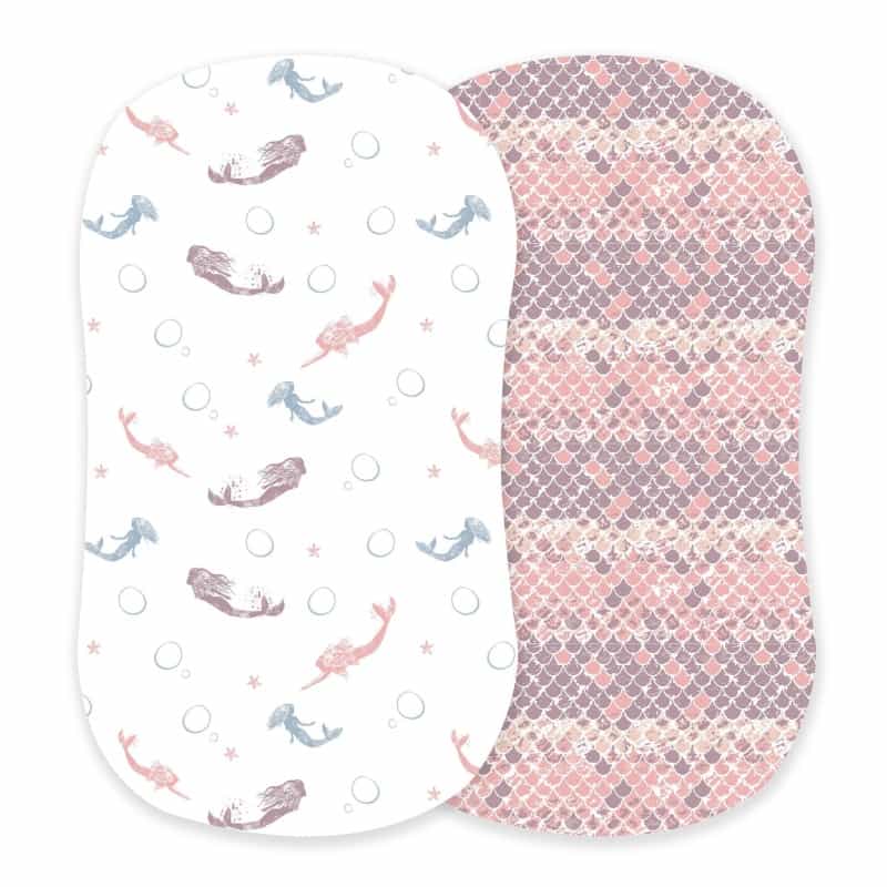 Mermaids And Scales Bamboo Changing Pad Cover/Bassinet Sheets
