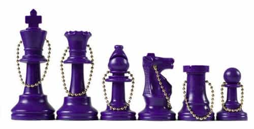 Chess Pieces Keychain Set - Purple