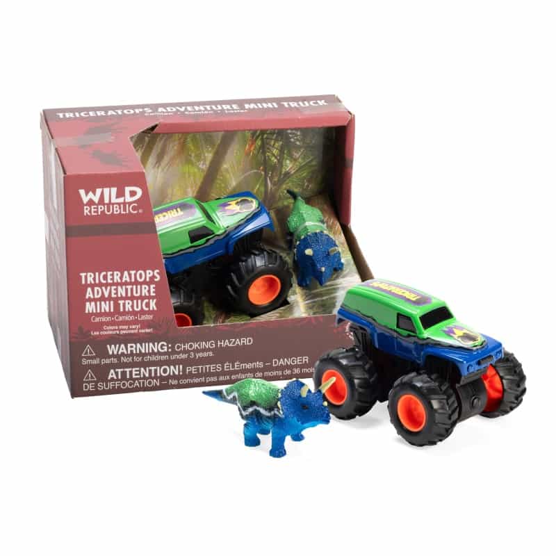 Adventure Mini Truck Triceratops Action Toy Set - 4"