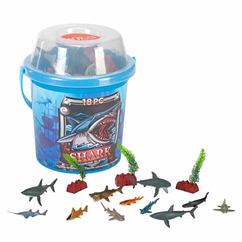 Adventure Buckets Shark Figurines - 8"