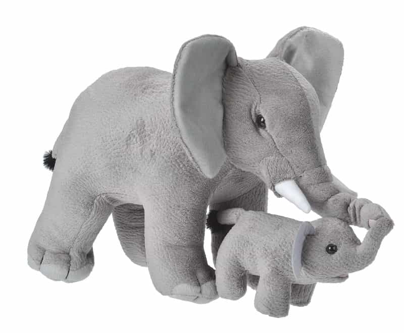 Mom & Baby Elephant Stuffed Animal - 12"