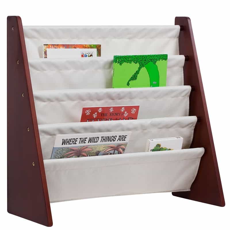 Sling Book Shelf - Cherry W/ Tan