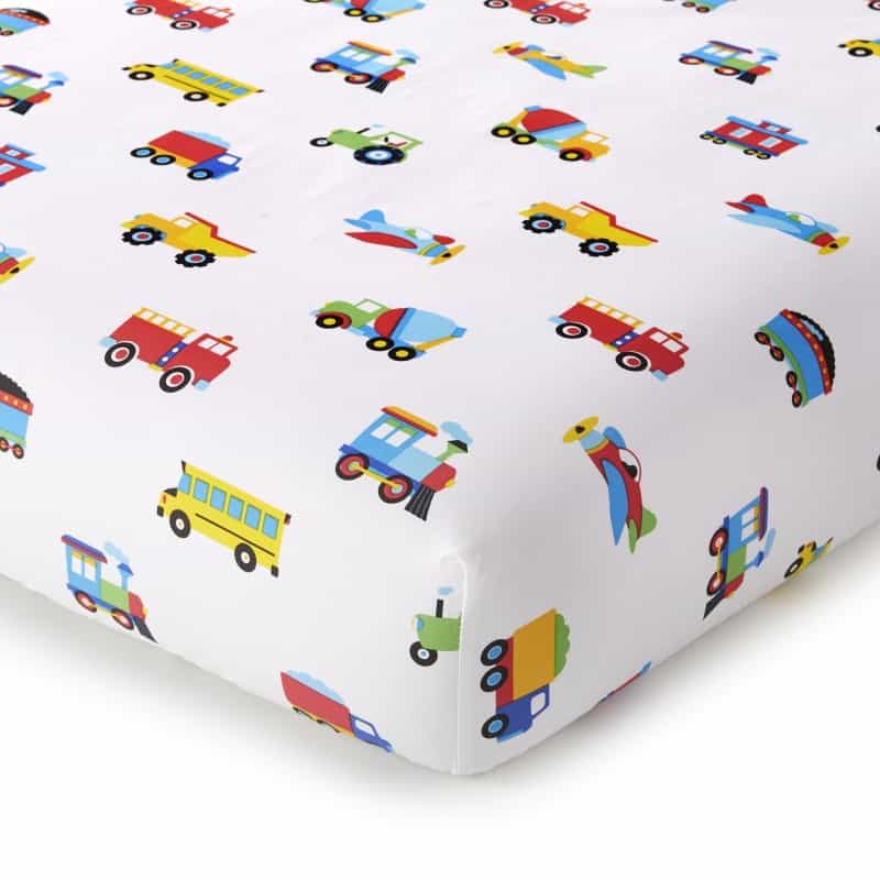 Trains, Planes & Trucks 100% Cotton Fitted Crib Sheet
