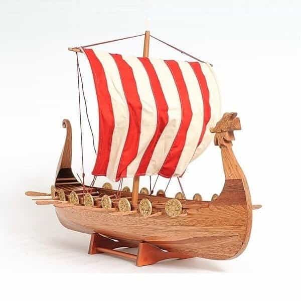 Drakkar Viking Long Boat Fully-Assembled Decorative Wood Model