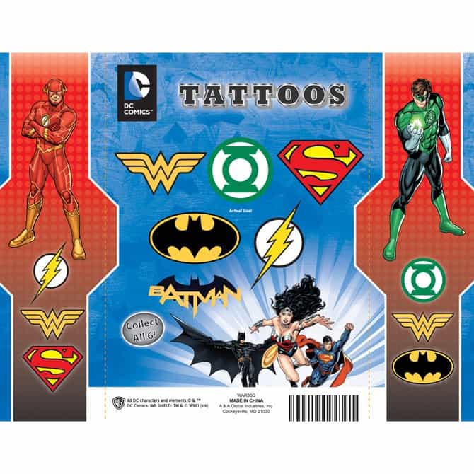 Dc Comics™ Logo Tattoos Display Card