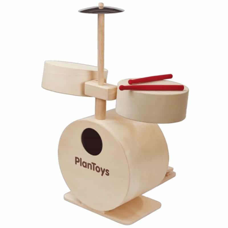 Wooden Toy Drum Set With Cymbals