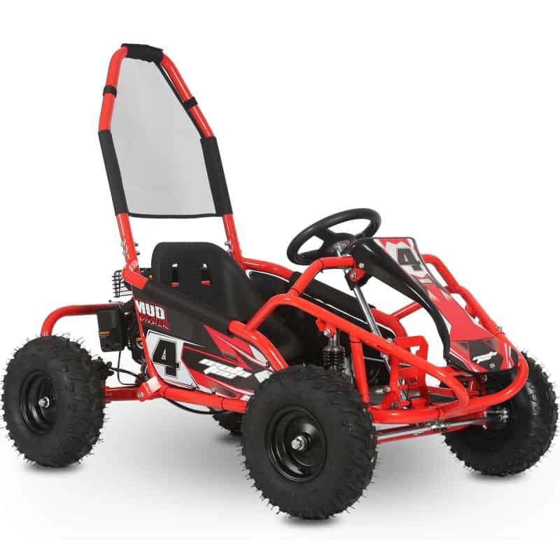 Mototec Mud Kids Gas Powered 98Cc Go Kart Full Suspension Red