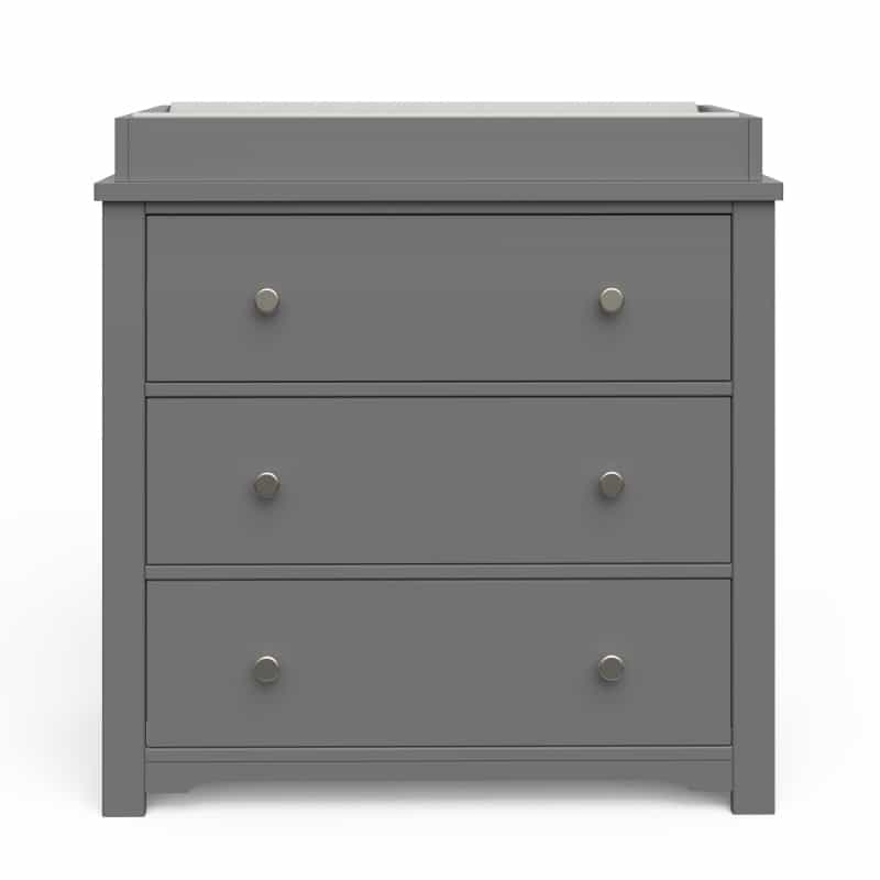 Harmony 3-Drawer Dresser With Changing Table Topper, Cool Gray
