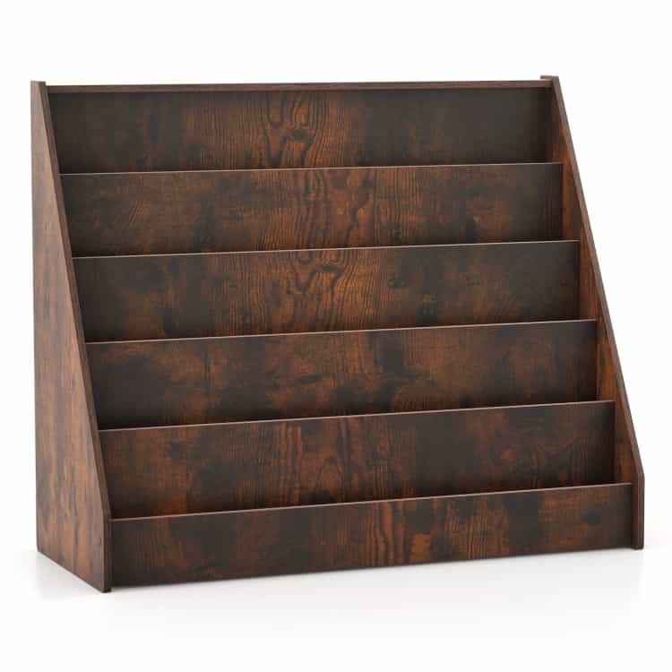 5-Tier Kids Bookshelf With Deep Compartments And Stable Baby Book Case
