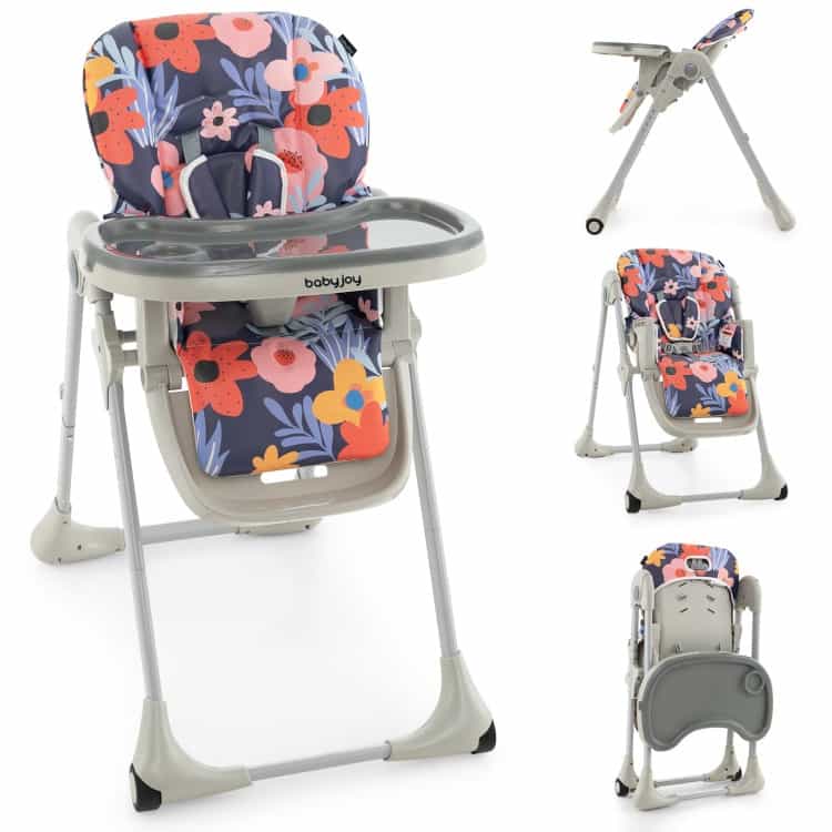 3-In-1 Convertible Baby High Chair With 7 Heights And Double Food Tray