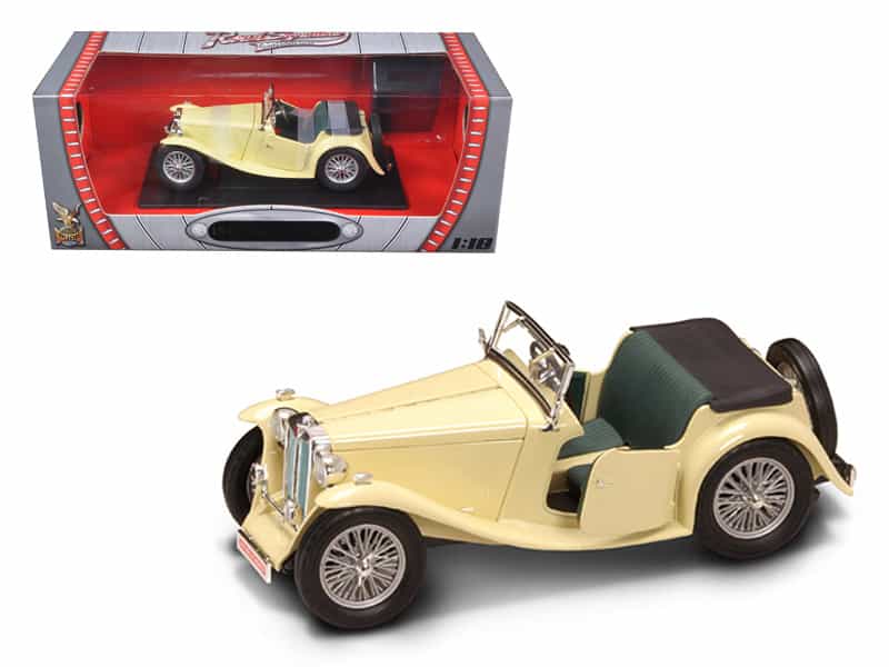 1947 Mg Tc Midget Yellow 1/18 Diecast Model Car By Road Signature