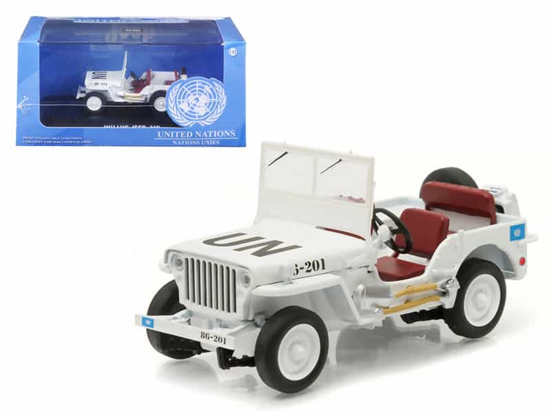 1944 Jeep Willys Un United Nations White 1/43 Diecast Model Car By Greenlight