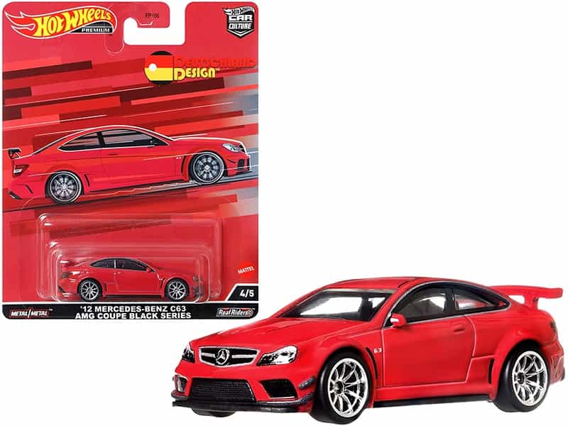 2012 Mercedes Benz C63 Amg Coupe Black Series Red "Deutschland Design" Series Diecast Model Car By Hot Wheels