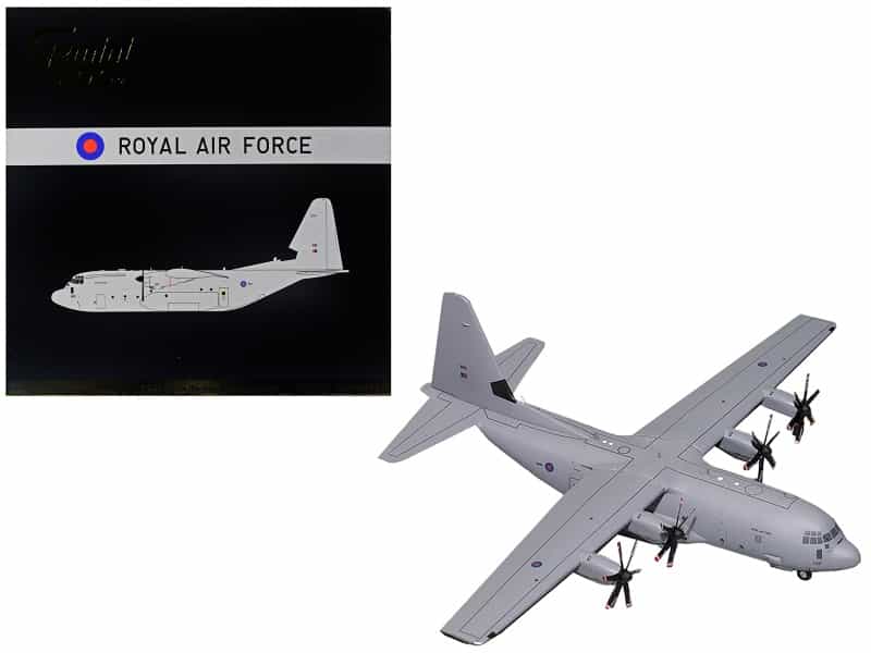 Lockheed C-130J Super Hercules Transport Aircraft "British Royal Air Force" Gray "Gemini 200" Series 1/200 Diecast Model Airplane By Geminijets