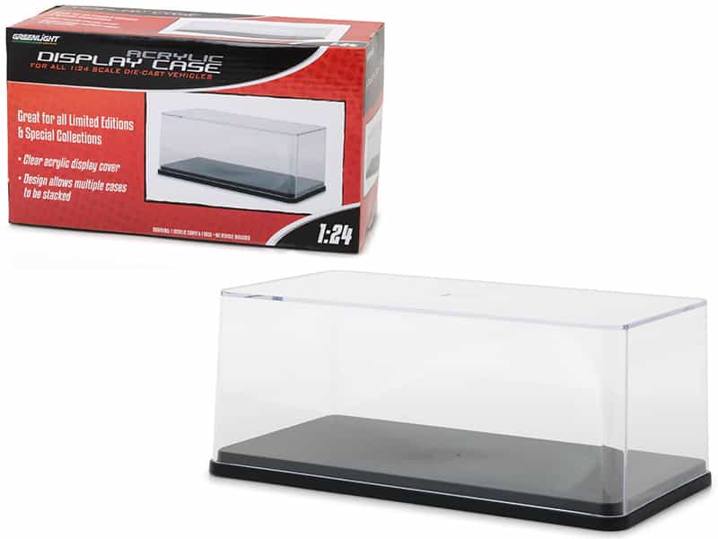 Collectible Display Show Case With Black Plastic Base For 1/24 Scale Models By Greenlight