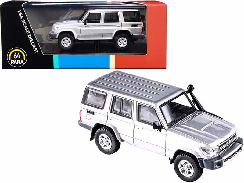 Toyota Land Cruiser 76 Silver Pearl 1/64 Diecast Model Car By Paragon