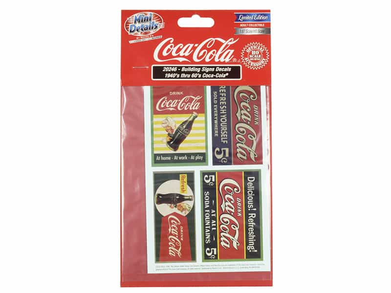 1940'S Thru 1960'S "Coca-Cola" Building Signs Decals For 1/87 (Ho) Scale Models By Classic Metal Works