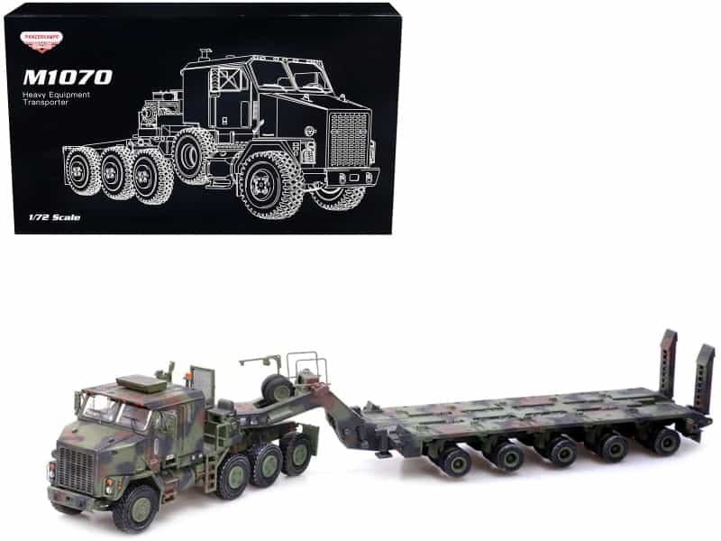 M1070 Heavy Equipment Transporter Army Camouflage "Armor Premium" Series 1/72 Diecast Model By Panzerkampf