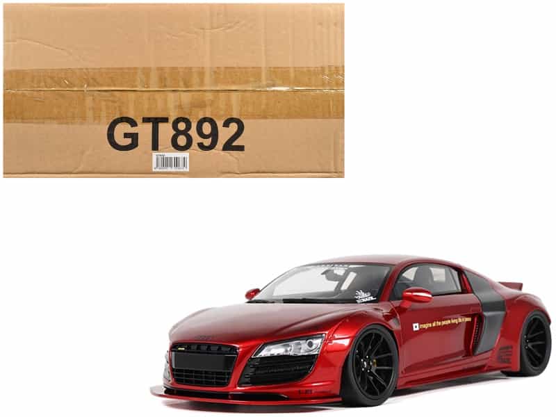 2022 Audi R8 "Lb Works" Red Metallic 1/18 Model Car By Gt Spirit